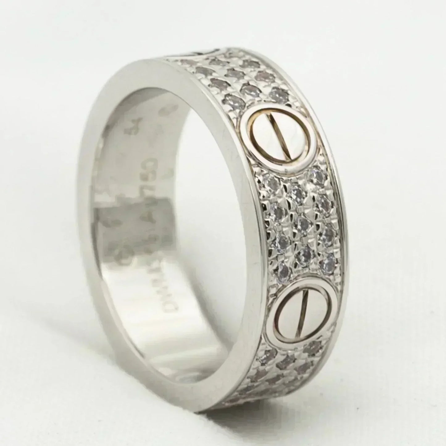 [RAFFINE] ANILLO DE AMOR DE 5,5 MM CON DIAMANTES PAVENDADOS