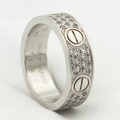 [RAFFINE] ANILLO DE AMOR DE 5,5 MM CON DIAMANTES PAVENDADOS