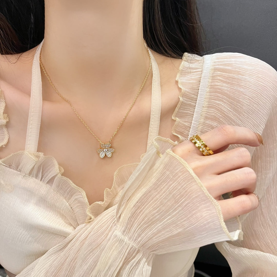 [RAFFINE]FLOWER DIAMOND NECKLACE