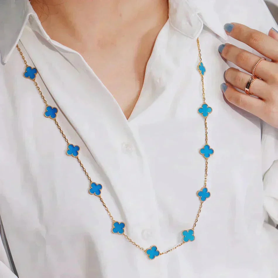 [RAFFINE]CLOVER 20 MOTIFS TURQUOISE GOLD