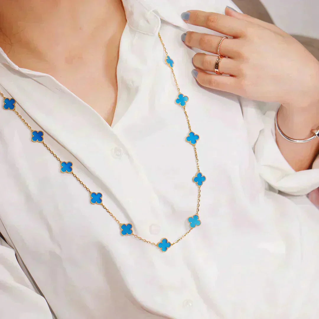 [RAFFINE]CLOVER 20 MOTIFS TURQUOISE GOLD