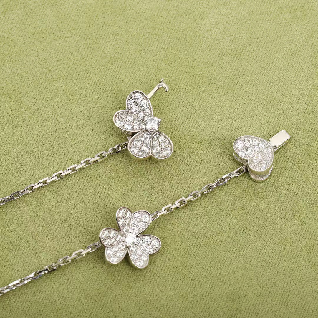 [RAFFINE]FRIVOLE SILVER 9 FLOWERS NECKLACE