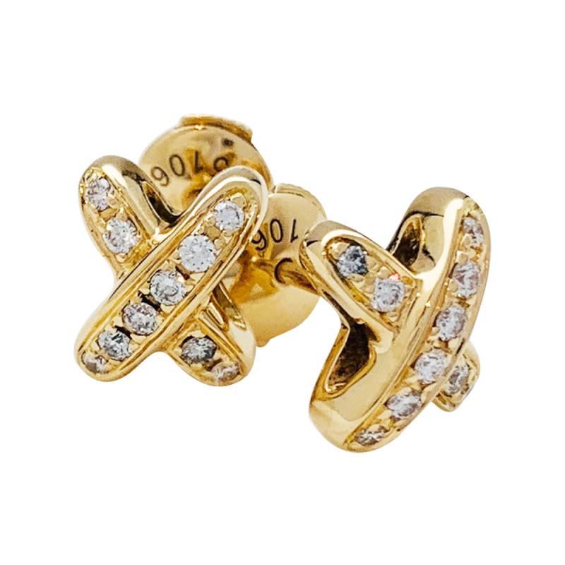 [RAFFINE]JEUX DE GOLD DIAMOND EARRINGS