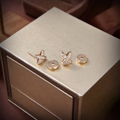 [RAFFINE]JEUX DE GOLD DIAMOND EARRINGS