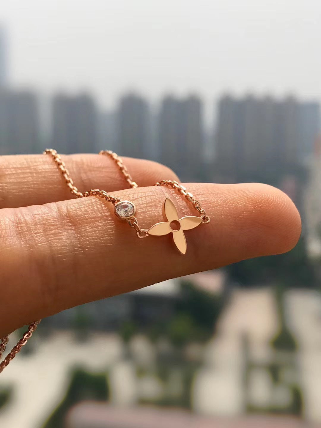 [RAFFINE]BLOSSOM PENDANT PINK GOLD AND DIAMOND