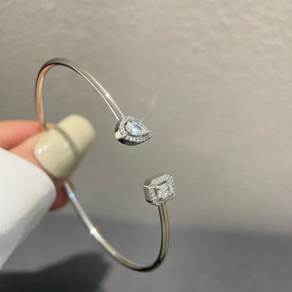 [RAFFINE]JONC FLEX MY TWIN TOI & MOI SILVER DIAMOND BRACELET