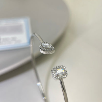 [RAFFINE]JONC FLEX MY TWIN TOI & MOI SILVER DIAMOND BRACELET