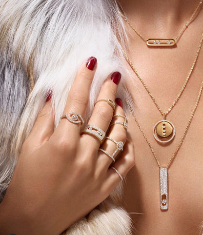 [RAFFINE]LUCKY MOVE PM NECKLACE PINK GOLD DIAMOND
