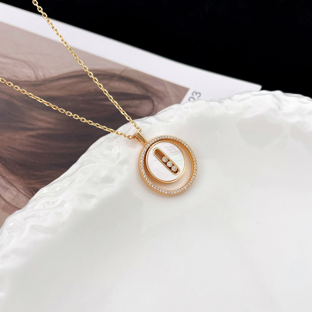 [RAFFINE]LUCKY MOVE MM NACRE BLANCHE DIAMOND NECKLACE