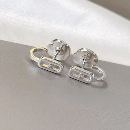 [RAFFINE]CREOLES MOVE UNO MINI 1 DIAMOND EARRINGS