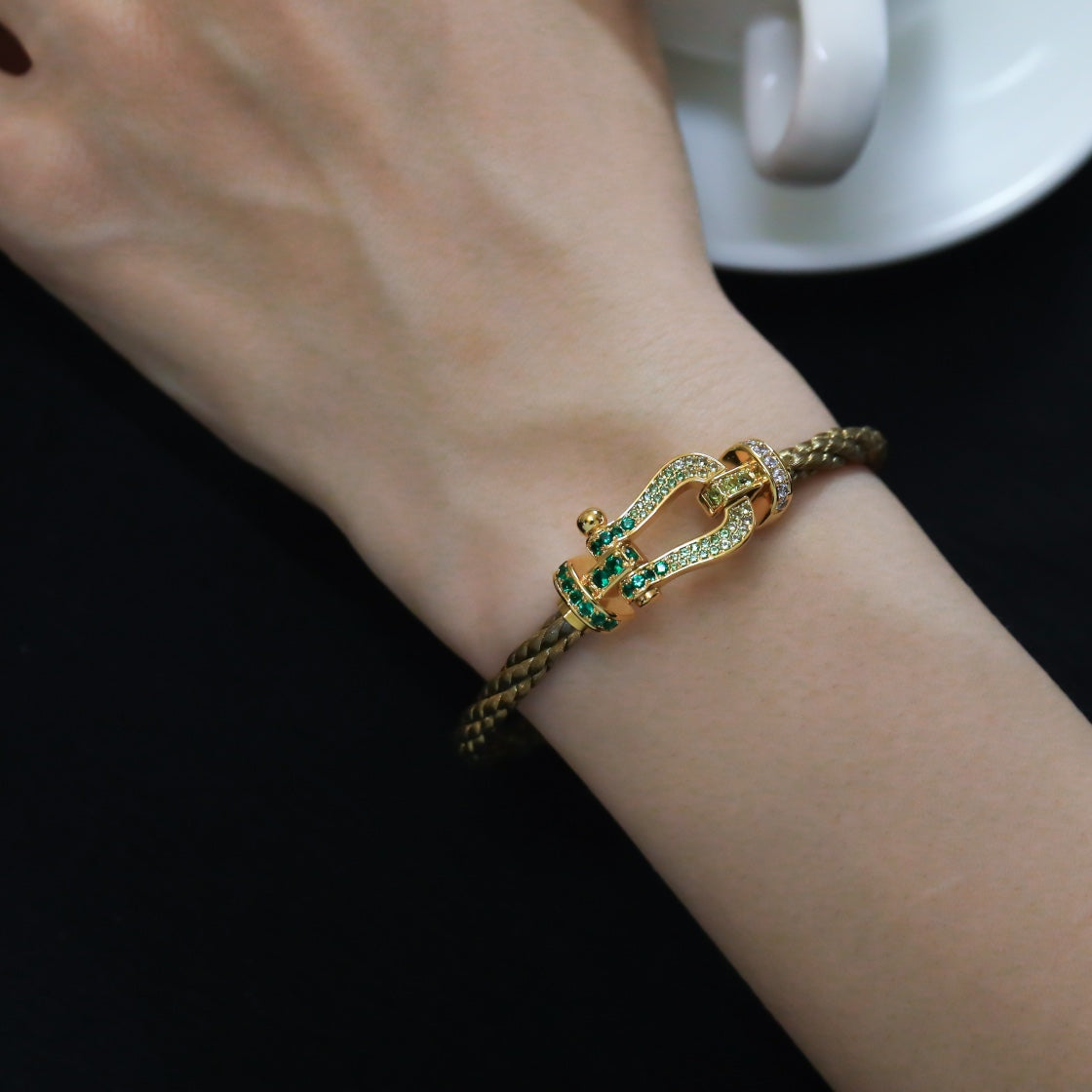 [RAFFINE]FORCE 10 GOLD GREEN DIAMOND PAVED