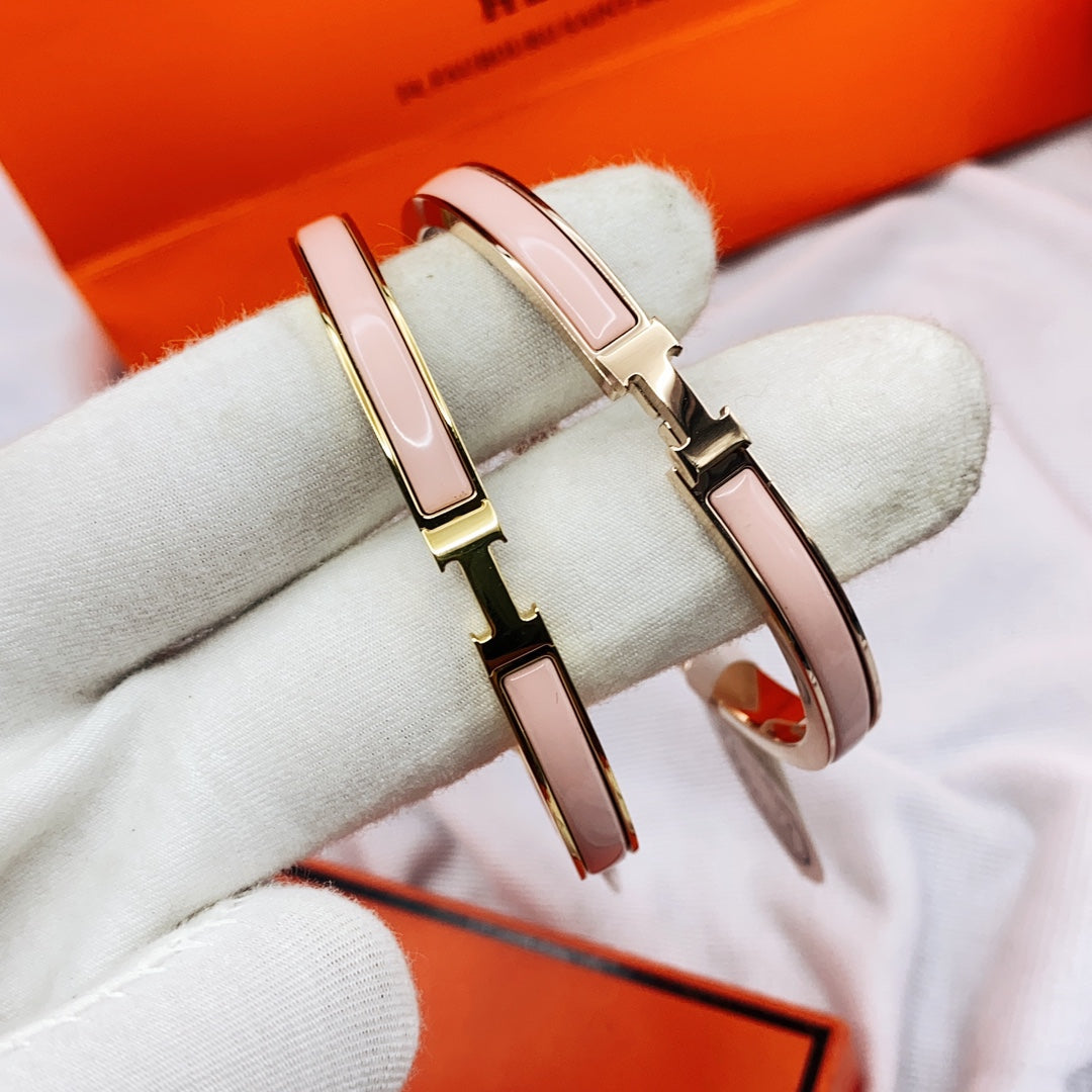 [Raffine]KLASSISCHES HM CLIC PINK 8MM EMAILLE ARMBAND