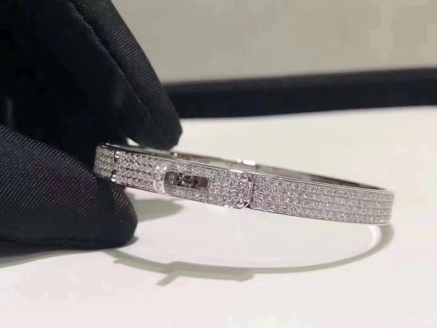 [RAFFINE]HM KELLY BRACELET IN SILVER AND FULL PAVE DIAMOND