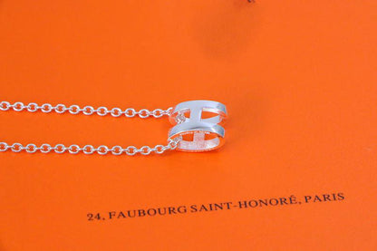 [Raffine]Collier HM LETTRE H SÉRIE OVALE