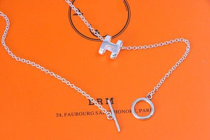 [Raffine]Collier HM LETTRE H SÉRIE OVALE