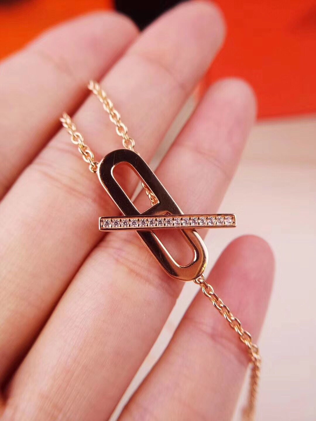 [RAFFINE]HM NECKLACE PLATINUM ROSE GOLD DIAMOND