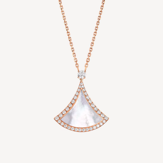 [RAFFINE] DREAM MOP COLLAR DE ORO ROSA CON DIAMANTES PAVÉ