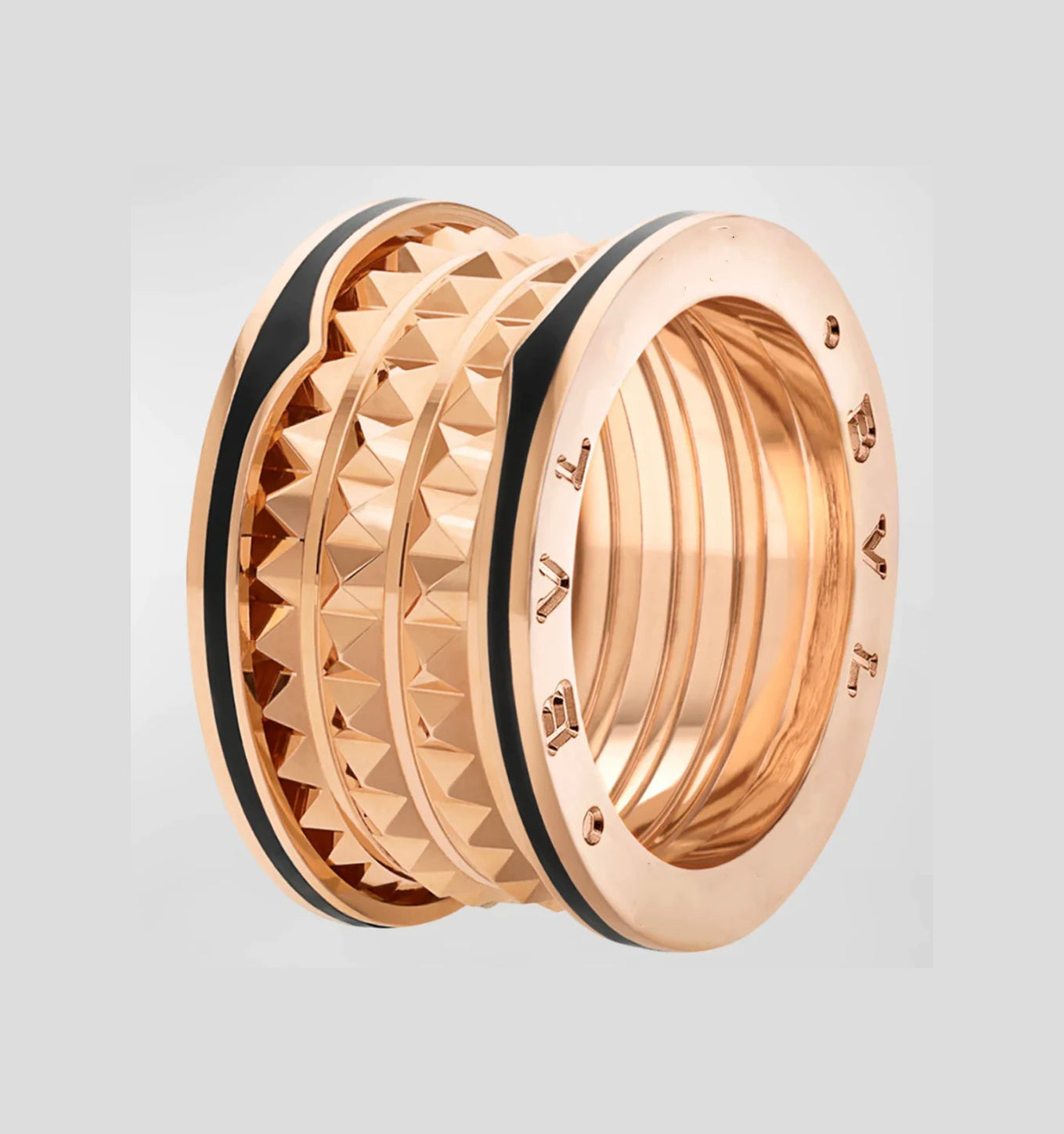 [RAFFINE]ZERO 1 ROCK NEGRO CERÁMICA ORO ROSA MODELO GRANDE