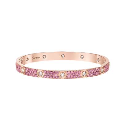 [RAFFINE]2026 PAVE GEMSTONE LOVE BRACELET 6.1MM 10 DIAMONDS