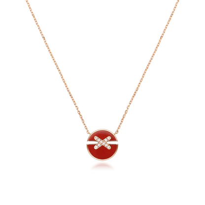 [RAFFINE]JEUX DE ROSE GOLD DIAMOND NECKLACE