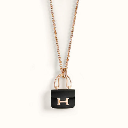 [Raffine]CONSTANCE BLACK PEDANT PINK GOLD NECKLACE
