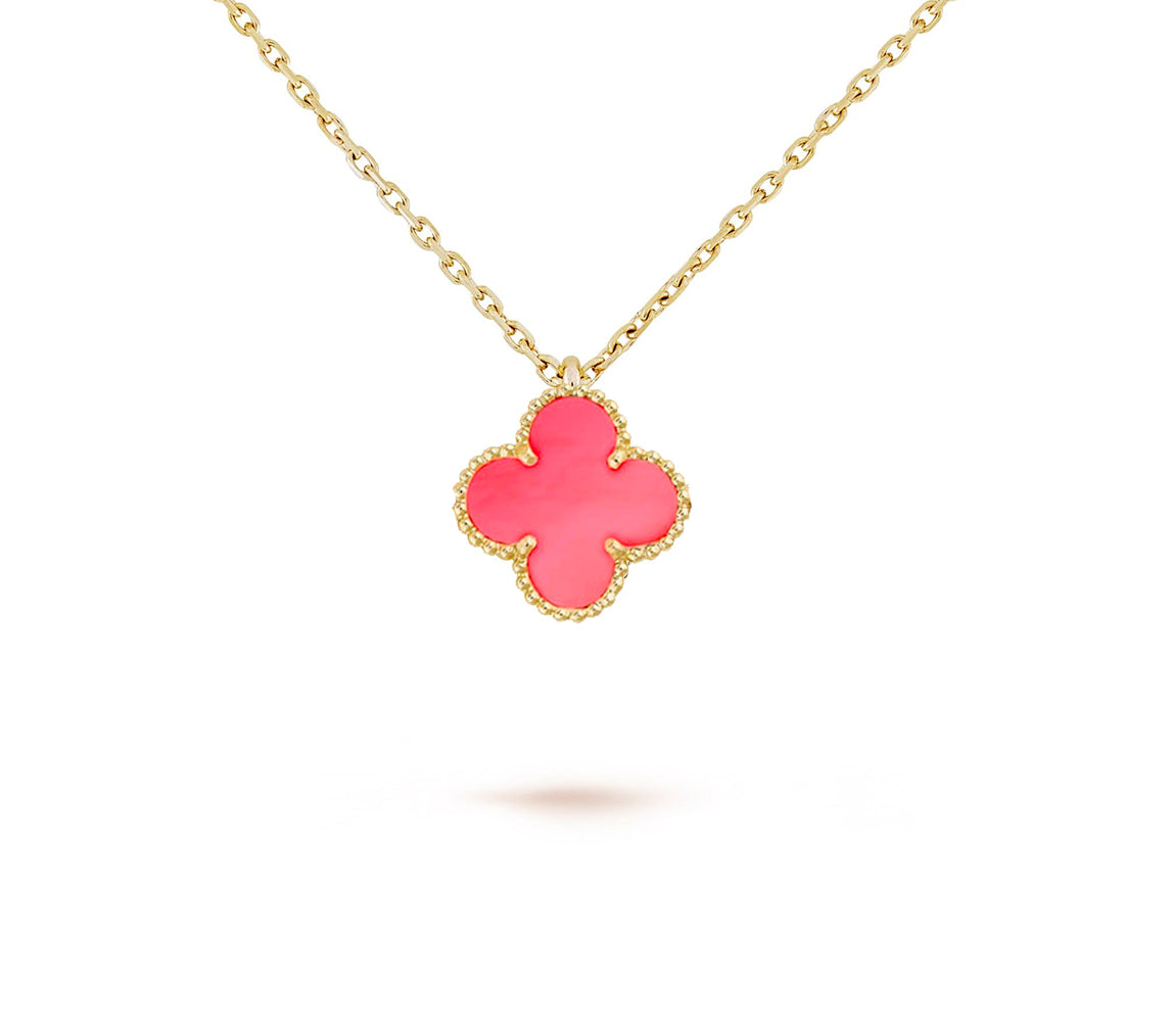 [LUXE]CLOVER MINI 9.5MM CARNELIANS NECKLACE COLLECTION