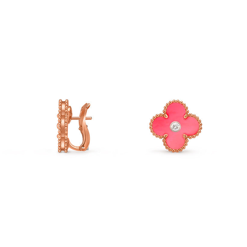 [LUXE]CLOVER 15MM MOP DIAMOND EARRINGS COLLECTION