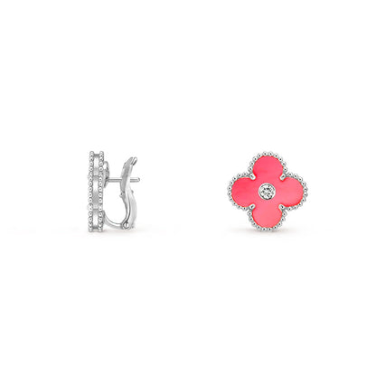 [LUXE]CLOVER SILVER 15MM MOP DIAMOND EARRINGS COLLECTION