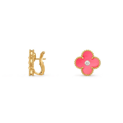 [LUXE]CLOVER 15MM MOP DIAMOND EARRINGS COLLECTION