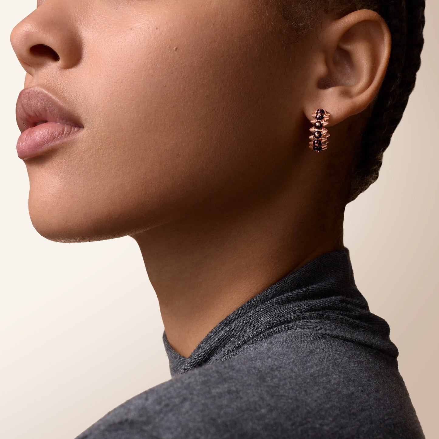 [Raffine]CLASH 7.9MM AGATE CHALCEDONY EARRINGS