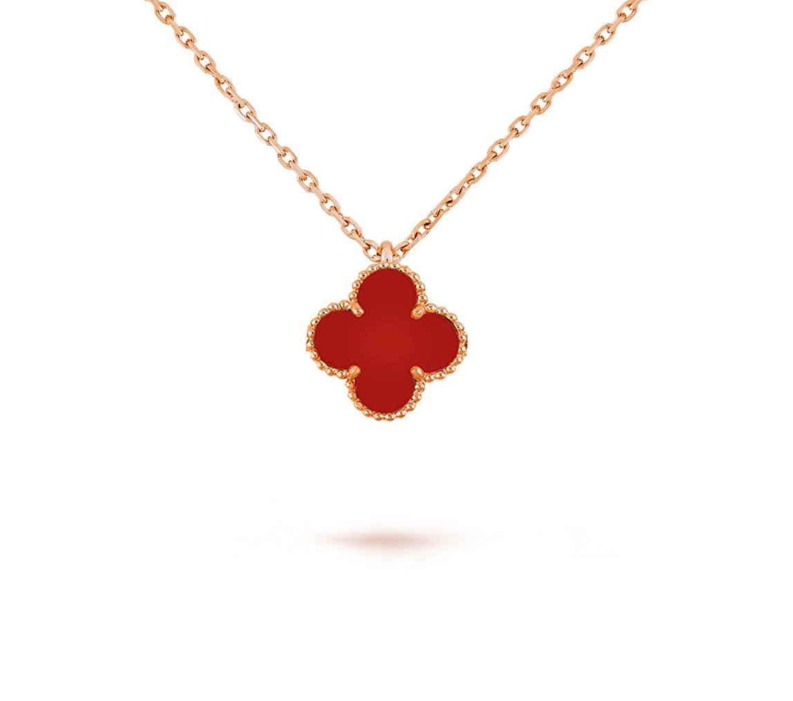 [LUXE]CLOVER MINI 9.5MM CARNELIANS NECKLACE COLLECTION