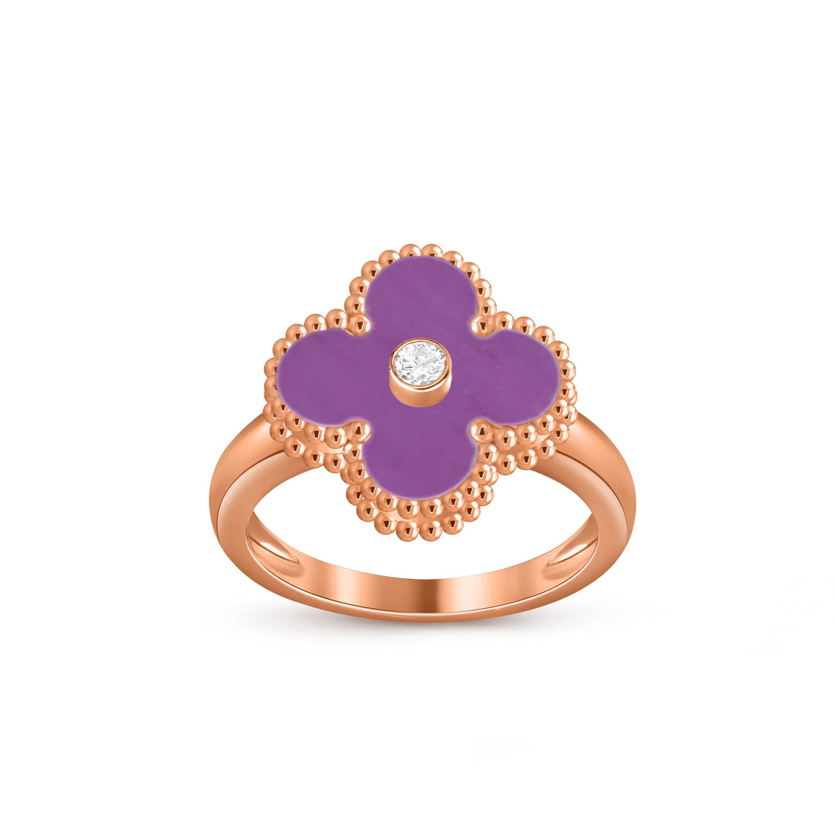 [LUXE]CLOVER DIAMOND RING ROSE GOLD COLLECTION