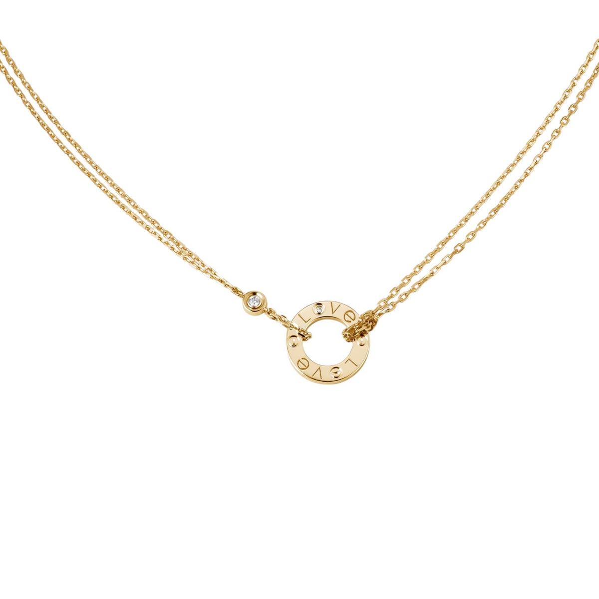 [Raffine]LOVE NECKLACE 16MM 2 DIAMONDS