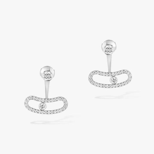 [RAFFINE]MOVE UNO SILVER DIAMOND EARRINGS