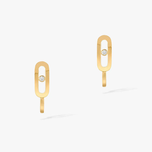 [RAFFINE]CREOLES MOVE UNO MINI 1 DIAMOND EARRINGS