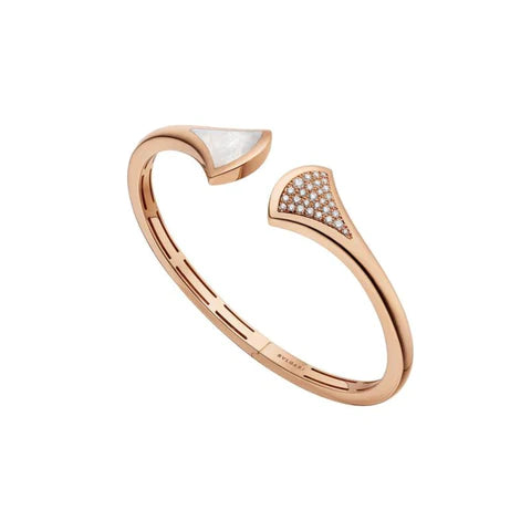 [RAFFINE] PULSERA DREAM ABIERTA ORO ROSA CON DIAMANTE
