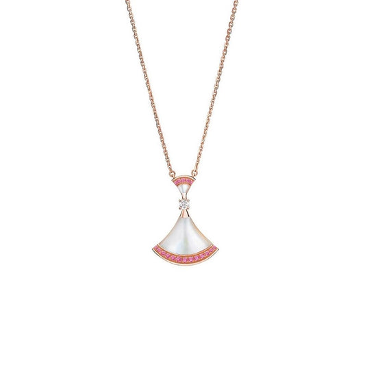 [RAFFINE] COLLAR DREAM MOP DIAMANTE ROSA