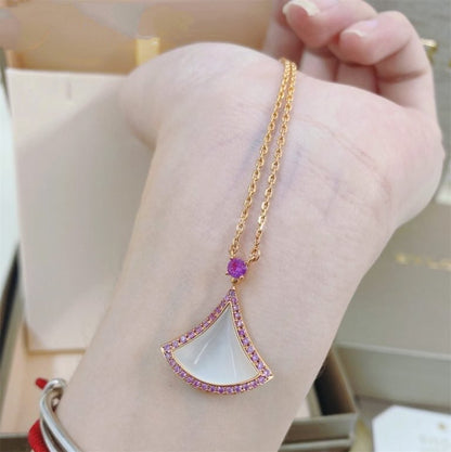 [RAFFINE] COLLAR DREAM MOP DIAMANTE ROSA
