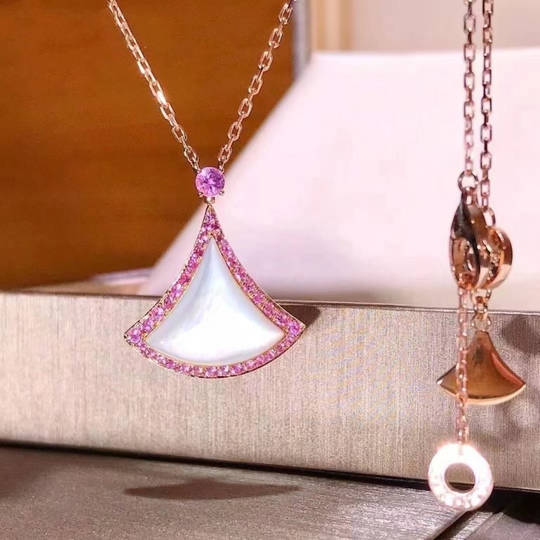 [RAFFINE] COLLAR DREAM MOP DIAMANTE ROSA