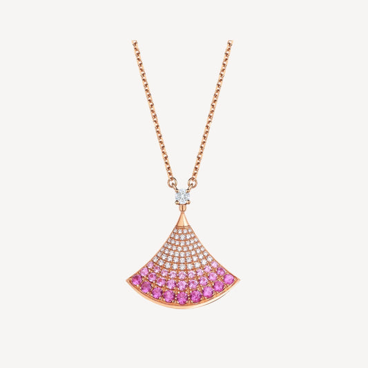 [RAFFINE] COLLAR DE SUEÑO ORO ROSA DIAMANTE ROSA