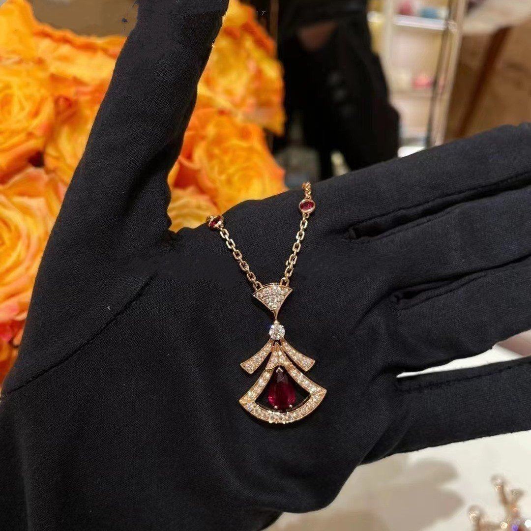 [RAFFINE]DREAM NECKLACE CARNELIAN DIAMOND PINK GOLD