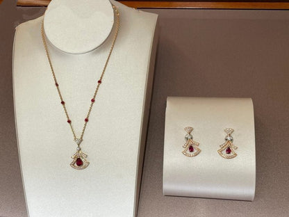 [RAFFINE]DREAM NECKLACE CARNELIAN DIAMOND PINK GOLD