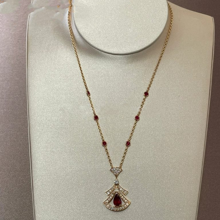 [RAFFINE]DREAM NECKLACE CARNELIAN DIAMOND PINK GOLD