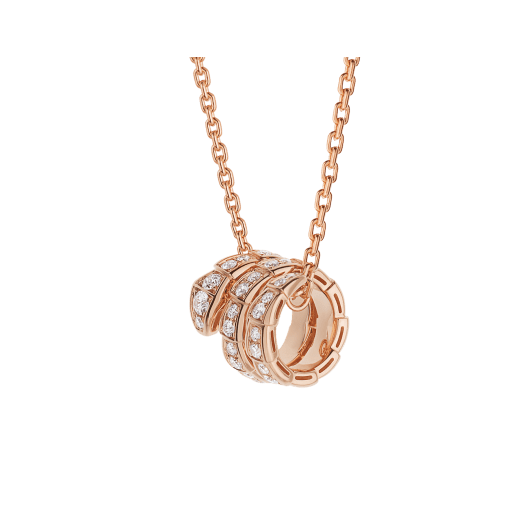 [RAFFINE] SERPENTI COLLAR DE ORO ROSA CON DOBLE ANILLO DE DIAMANTE