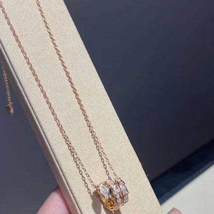 [Raffine]SERPENTI ROTGOLD HALSKETTE DOPPELRING DIAMANT