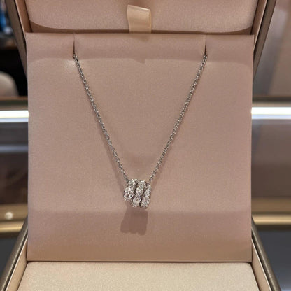 [RAFFINE]COLLAR SERPENTI DOBLE ANILLO DIAMANTE