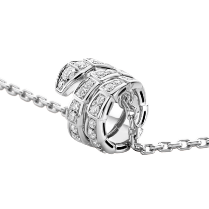 [RAFFINE]COLLAR SERPENTI DOBLE ANILLO DIAMANTE