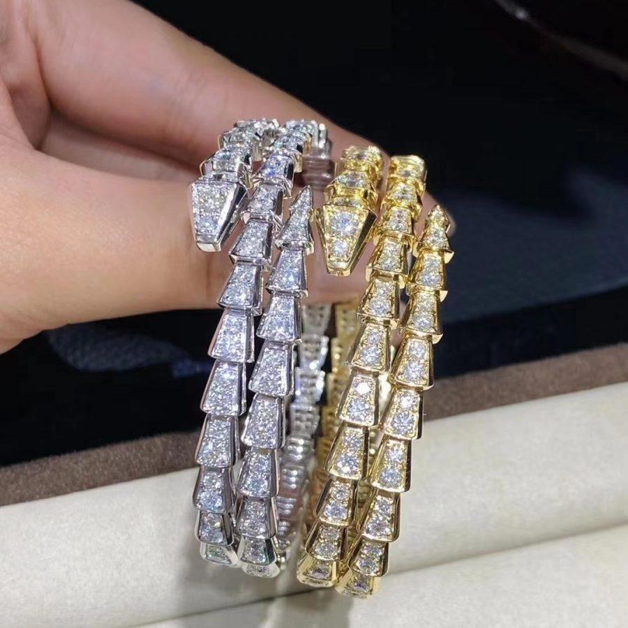 [RAFFINE]PULSE SERPENTI ORO DIAMANTES DOBLE HILERA