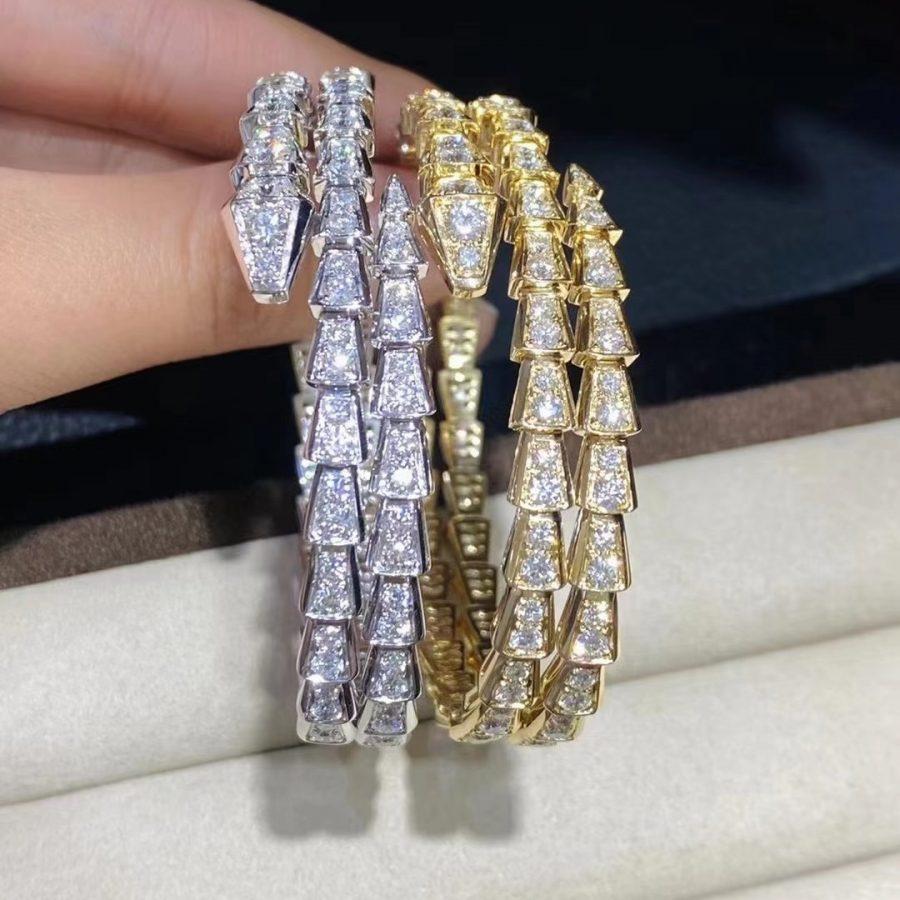 [RAFFINE]PULSE SERPENTI ORO DIAMANTES DOBLE HILERA