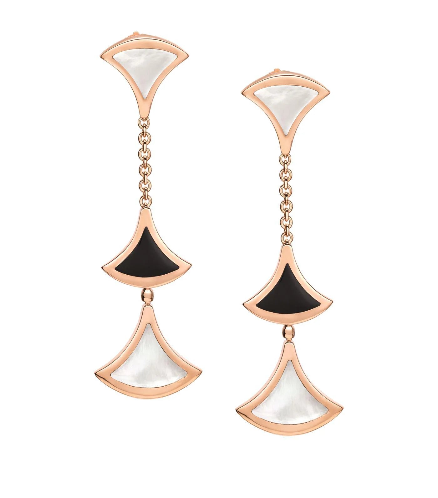 [RAFFINE] PENDIENTES DREAM 3 MOTIVOS ÓNIX MOP ORO ROSA